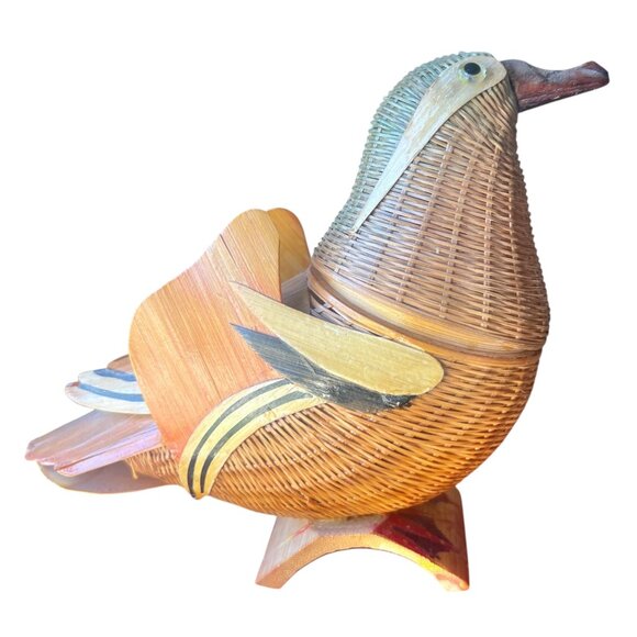 Shanghai Handicrafts Duck Basket Rattan Bamboo Storage Vintage Collectible Gift - Picture 10 of 14